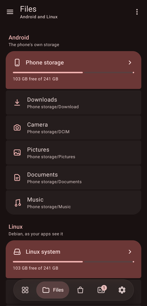 Tessera's file manager