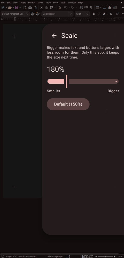 Dragging the Scale slider